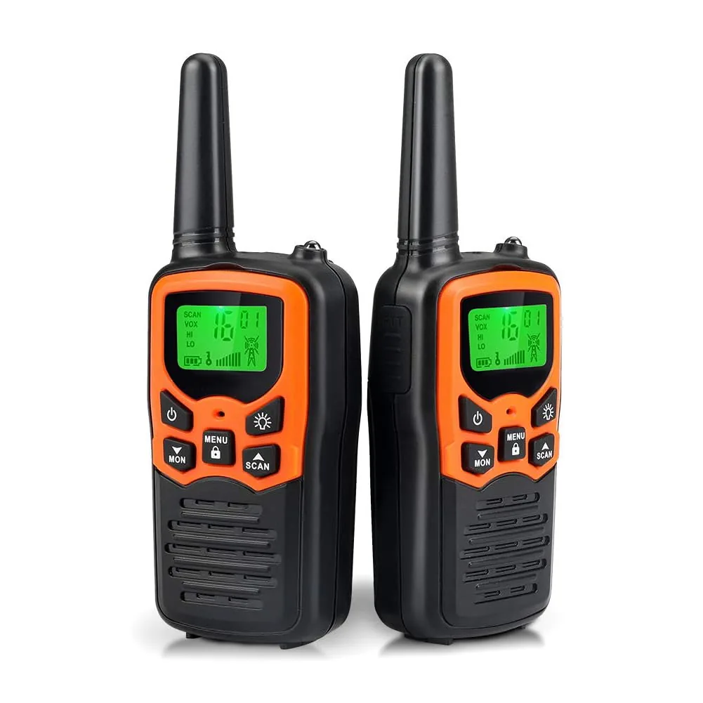 MOICO Walkie Talkies for Adults, 22 Channel Long Range FRS Two-Way Radios, Signal orange · 2-pack