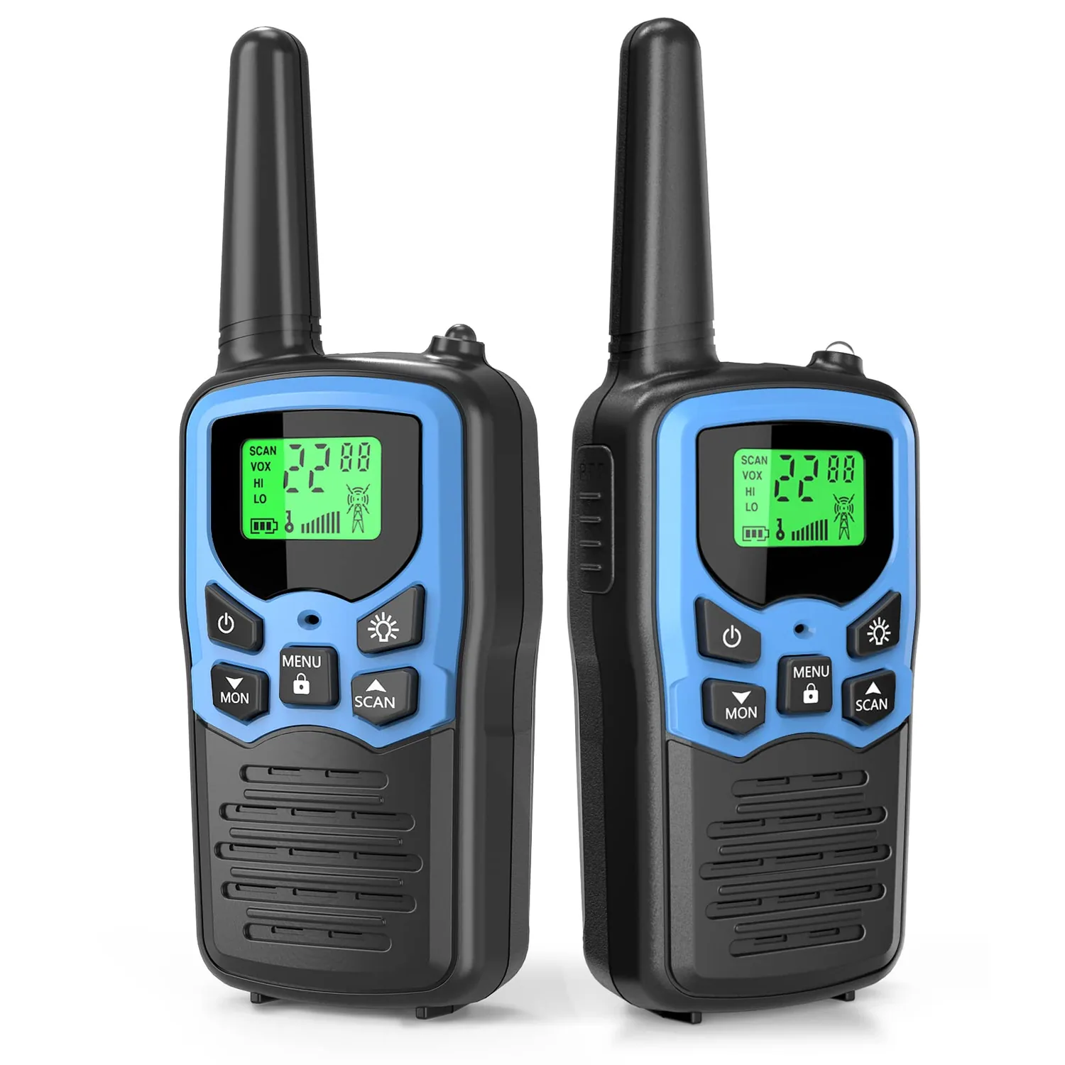 MOICO Walkie Talkies for Adults, 22 Channel Long Range FRS Two-Way Radios, Sky blue · 2-pack